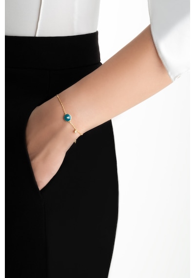 Minimal 18 Ayar Sarı Altın Kaplama 18 Cm Gümüş Bileklik 66422140