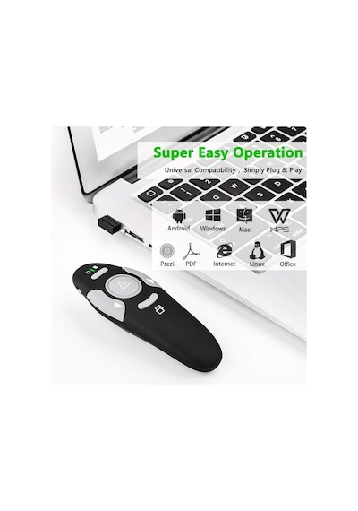 Wireless Presenter Kablosuz Sunum Aleti İşaretçi Sunumları Slayt İğneleri Kumanda Kedi Oyuncağı K100