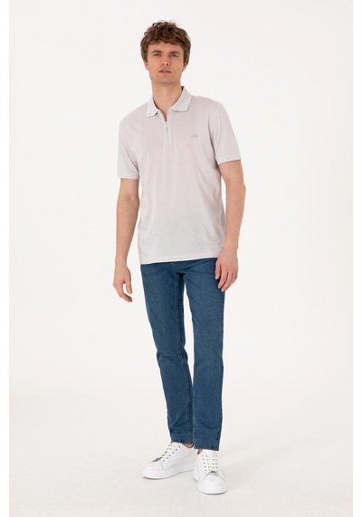 U.S. Polo Assn. Erkek Regular %100 Pamuk Polo Yaka T-shirt 2107318 Açık Gri