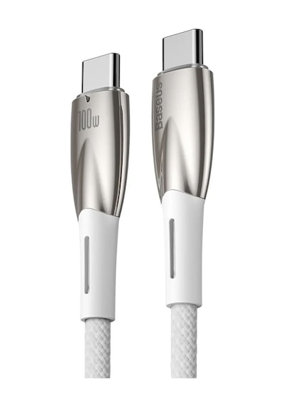 Baseus Glimmer Beyaz Type-c To Type-c 100w Kablo 2m