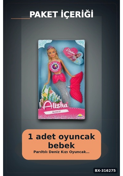 Alisha Deniz Kızı Oyuncak Bebek 29 Cm Renkli Figür Tekli Set Bx-316275