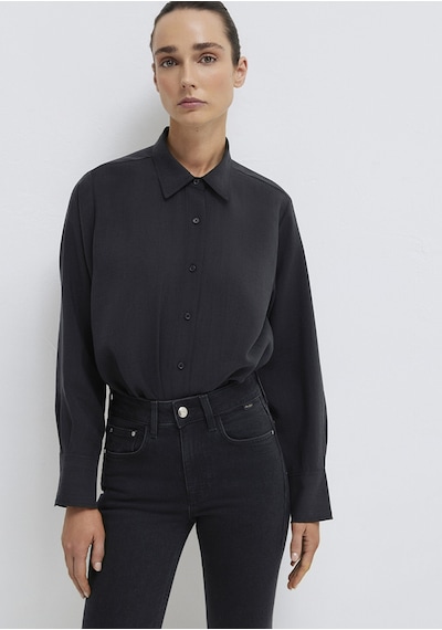 Mavi - Siyah Tencel Gömlek 1211373-900 Siyah