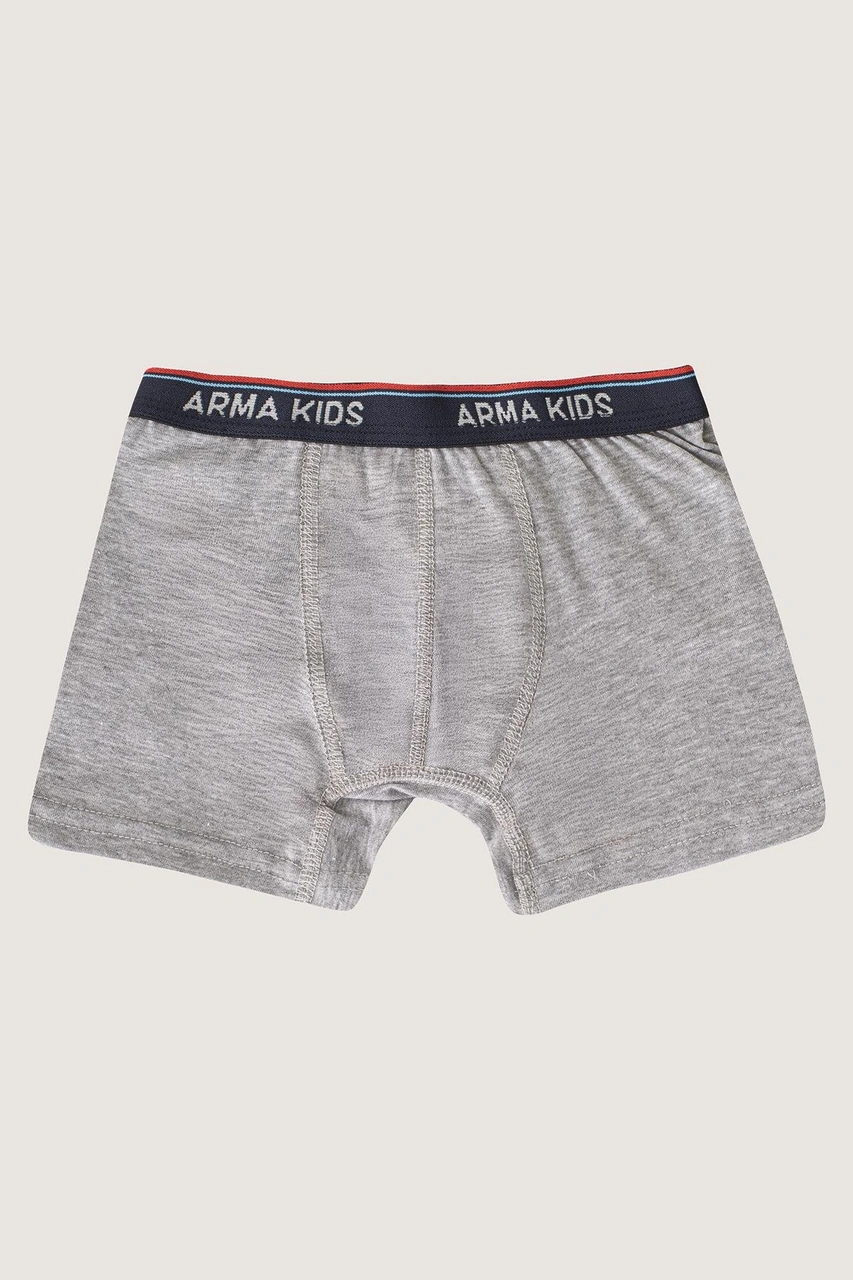 Arma Yıldız Erkek Çocuk Boxer Düz Renkli 3'lü Paket Pamuklu Likralı İç Çamaşırı Renklı