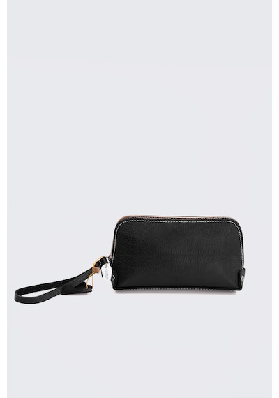 Westbag Unisex Hakiki Dana Derisi Bileklikli El Tutmalı Clutch Çanta Siyah
