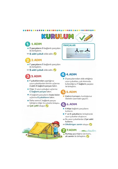 Sevimli Hayvan Çiftliği Temalı 100x70cm Çadırı Kolay Kurulum Dayanıklı Çocuk Oyun Çadırı Çok Renkli