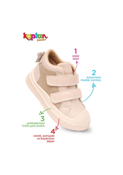 Kaptan Junior Kışlık Günlük Kız Çocuk Bebek Cırtlı Bot Barznk 650 Krem
