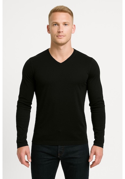 Axxel Erkek Siyah Uzun Kollu T-shirt-d236 Siyah