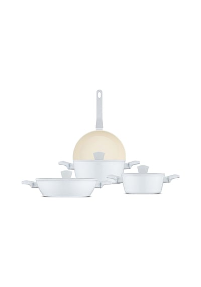 Jumbo Swiss Crystal Light Grey 7 Parça Tencere Seti Gri