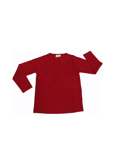 Özdemirli Bebe Basic Düz Bisiklet Yaka Uzun Kollu Likralı Badi Sweat T-shirt KIrmızı