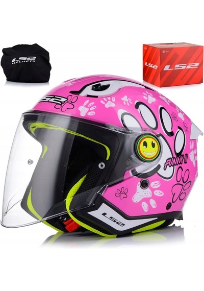 Ls2 Funny 2 Paws Çocuk Motosiklet Kaskı Pembe Pembe