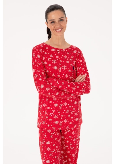 U.s. Polo Assn. Kadın Kırmızı Pijama Takım 50318877-vr030 Kırmızı