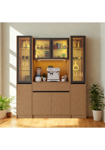 Nordıc Wood Led Li Kahve Köşesi Ünitesi Maxı Çift Vitrinli Füme Cam Komple Mdf Geniş Mutfak Dolabı Kahverengi Nordıc Wood Led Li Kahve Köşesi Ünitesi Maxı Çift Vitrinli Füme Cam Komple Mdf Geniş Mutfak Dolabı Kahverengi