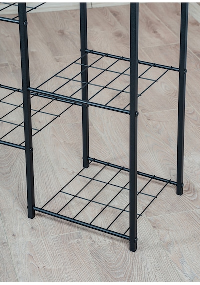 Uykula Metal Dekoratif 8 Raflı Çiçeklik Standı Saksı Standı Saksılık Siyah