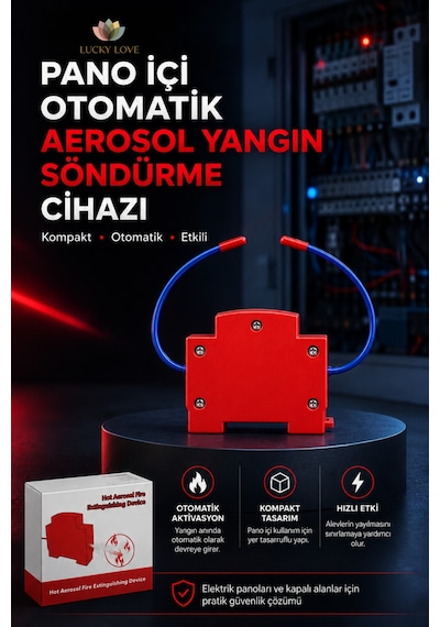 Pano İçi Otomatik Aerosol Yangın Söndürme Cihazı Sy-aer-100 1 M³ Isı Algılamalı 12v Dc