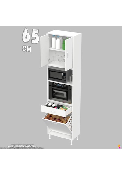 Modilayn Ece Fırın Bölmeli Kapaklı Çekmeceli Sepetli Çok Amaçlı Mutfak Dolabı 65 Cm Beyaz Modilayn Ece Fırın Bölmeli Kapaklı Çekmeceli Sepetli Çok Amaçlı Mutfak Dolabı 65 Cm Beyaz