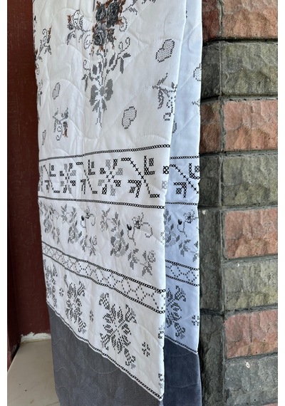 Sofline Çift Kişilik Çok Amaçlı Pike, Yazlık Pike, Desenli Pike, Yatak Örtüsü Pike 195x220cm Gri