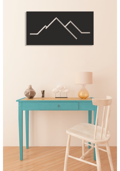 Mountaın Dağ Manzaralı Tablo Mdf Duvar Dekorasyon 50x24 Cm