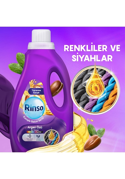 Rinso Sıvı Çamaşır Deterjanı Komple Bakım Serisi Argan Özü Renkliler Ve Siyahlar Için 1.5 L X2 Diğer