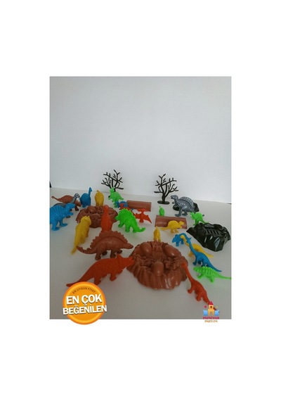 3'lü Set Oyuncak Dinazor Hayvanları Seti 30 Parça Büyük - Küçük Boy Dinazor Seti - Dinozor Seti