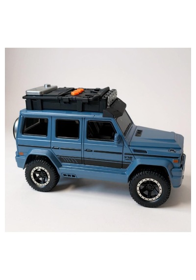 Işıklı Müzikli Lüks Jeep Oyuncak Araba 1:16 Ölçekli Off-road Model 3+ Yaş Mavi