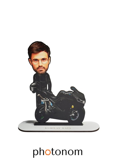 Kişiye Özel Motorcu Mdf Karikatür Figür