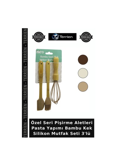 Özel Seri Pişirme Aletleri Pasta Yapımı Bambu Kek Silikon Mutfak Seti 3'lü Diğer