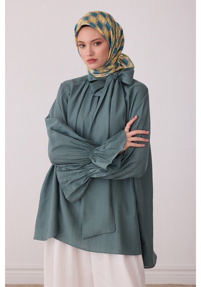 Belli Geometrik Desen %100 Twill İpek Eşarp Be08 Sarı