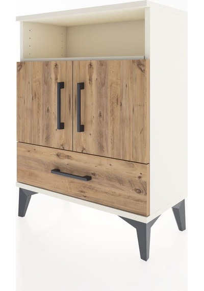 Arges Komodin 2 Raflı 2 Kapaklı 60x30x80 Aytaşı-çam Aytaşı