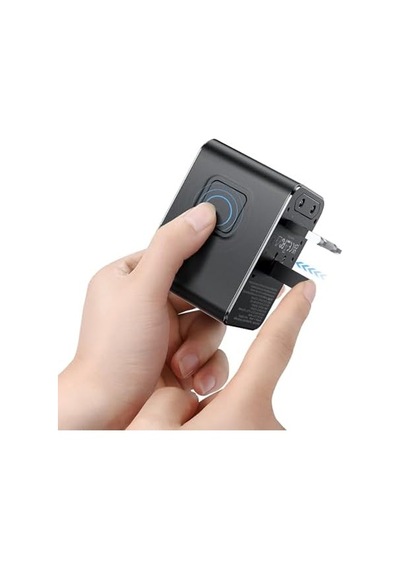 Cp-5980 70w 3c2a Universal Seyahat Adaptörü Type-c To Type-c Kablolu Siyah