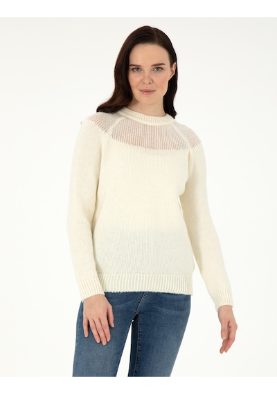 Pierre Cardin Kadın Ekru Kazak /triko 50291359-vr019 Ekru