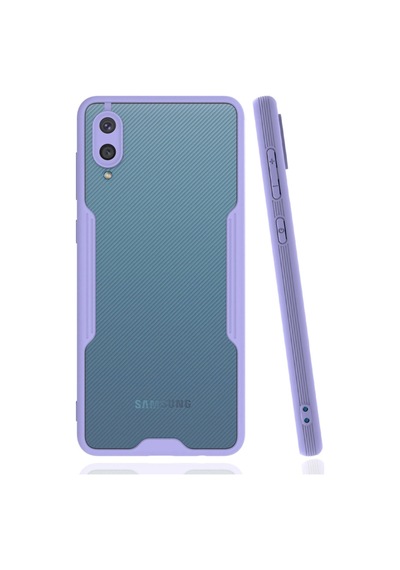 Samsung Galaxy Uyumlu A02 Kılıf Platin Silikon - Lila Diğer