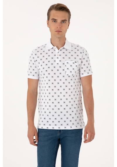 U.S. Polo Assn. Erkek Regular Fit Beyaz Polo Yaka Tişört 50300379-VR013