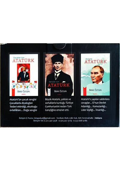 3 Kitaptan Oluşan Muhteşem Atatürk Seti 3 Kitap,poster,not Defteri,ayraç