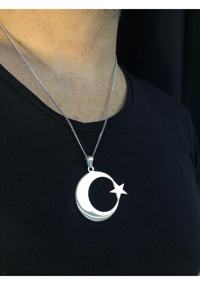 Vog 4 Cm Ay Yıldız Türk Bayrağı Sevgiliye Eşe Babaya Arkadaşa Hediye Çelik Kolye Beyaz Vog 4 Cm Ay Yıldız Türk Bayrağı Sevgiliye Eşe Babaya Arkadaşa Hediye Çelik Kolye Beyaz