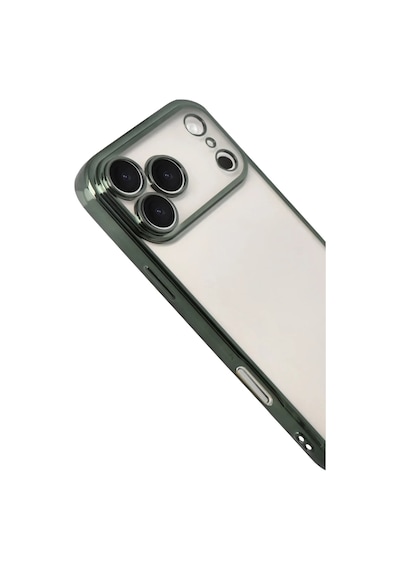 Apple iPhone Uyumlu  17 Pro Uyumlu Lensli Silikon - Yeşil