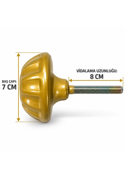 As Baba Papatya Baba Kapı Tokmağı Kapı Topuzu Kolu Metal Tokmak Sarı Kapı Tutacağı