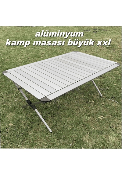 Nurgaz NG-AKMXXL Campout Portable Alüminyum Kamp Masası - Büyük XXL - Gri