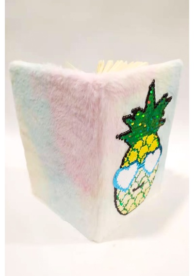 Yaz Aşkı Ananas Tasarım Papirüs Yapraklı Pelüş Defter