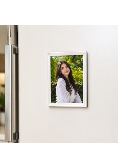 8 Adet Beyaz Çerçeveli Fotoğraf Baskılı Mıknatıslı Magnet 6,5 9,5 Cm