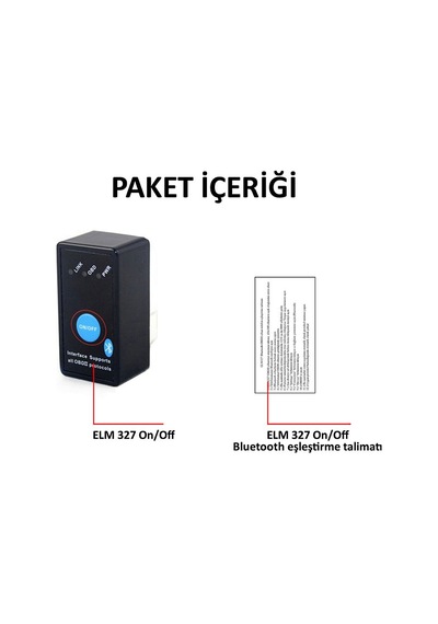 Elm327 On/Off Araç Arıza Tespit Cihazı Obd2 V2.1 N11.84