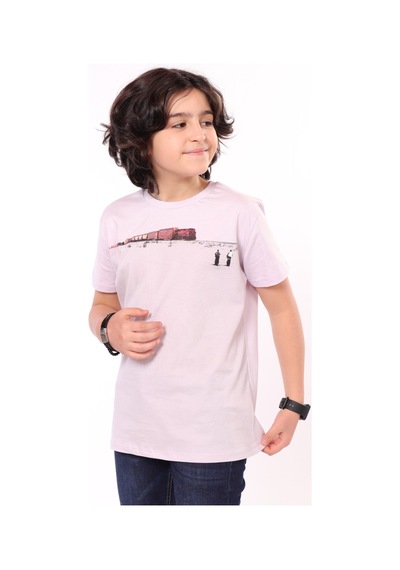 Toontoy Kids Toontoy Erkek Çocuk Baskılı Tişört Açık Lila