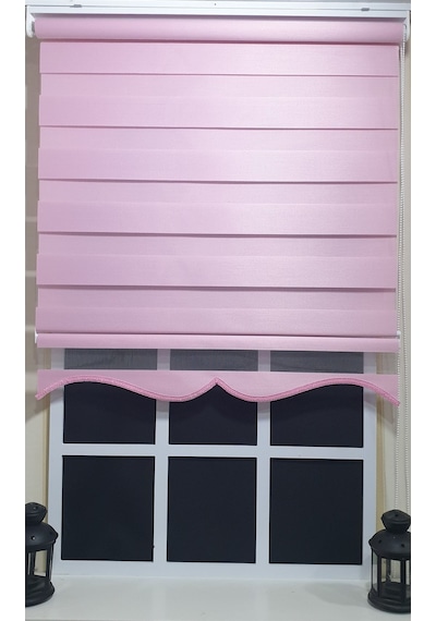 Zebra Stor Perde Pembe Etek Dilimli St 005