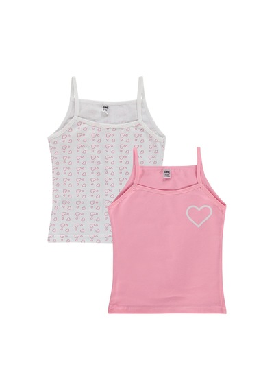 Civil Girls Cute Kalp 2-12 Yaş Kız Çocuk 2'li Atlet - Standart