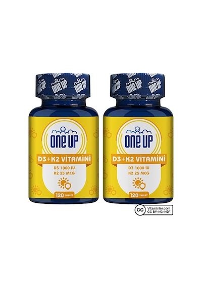 One Up D3 + K2 Vitamini 120 Tablet 2 Adet