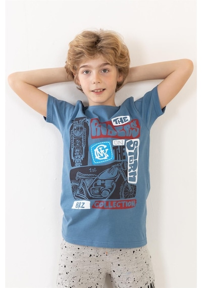 Brz Kıds Brz Kids Baskılı Erkek Çocuk T-shirt-mavi Mavi