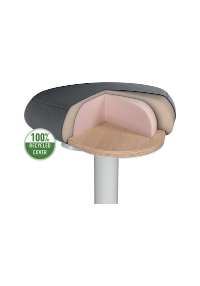 Leitz Ergo Active A Konforlu Oturaklı Sit Standing Açık Gri Tabure - Kod:65450085 Gri - Gümüş