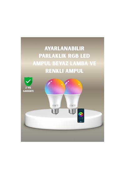 Rgbw Teknolojili Akıllı Led Ampul Zamanlayıcılı - Hs08373572-1592 Renkli Renkli
