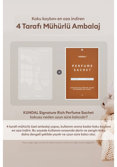 Dolap İçi Parfümlü Koku Kesesi Kundal Signature Rich Perfume Sachet 4x20g Ylang Ylang Çiçeksi