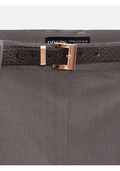 Dilvin 72269 Kemerli Pensli Mini Şort-koyu Vizon Koyu Vizon