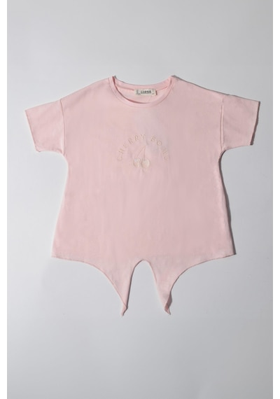 Luess Kız Çocuk Pembe %100 Pamuk Baskılı Tişört-pembe Pembe